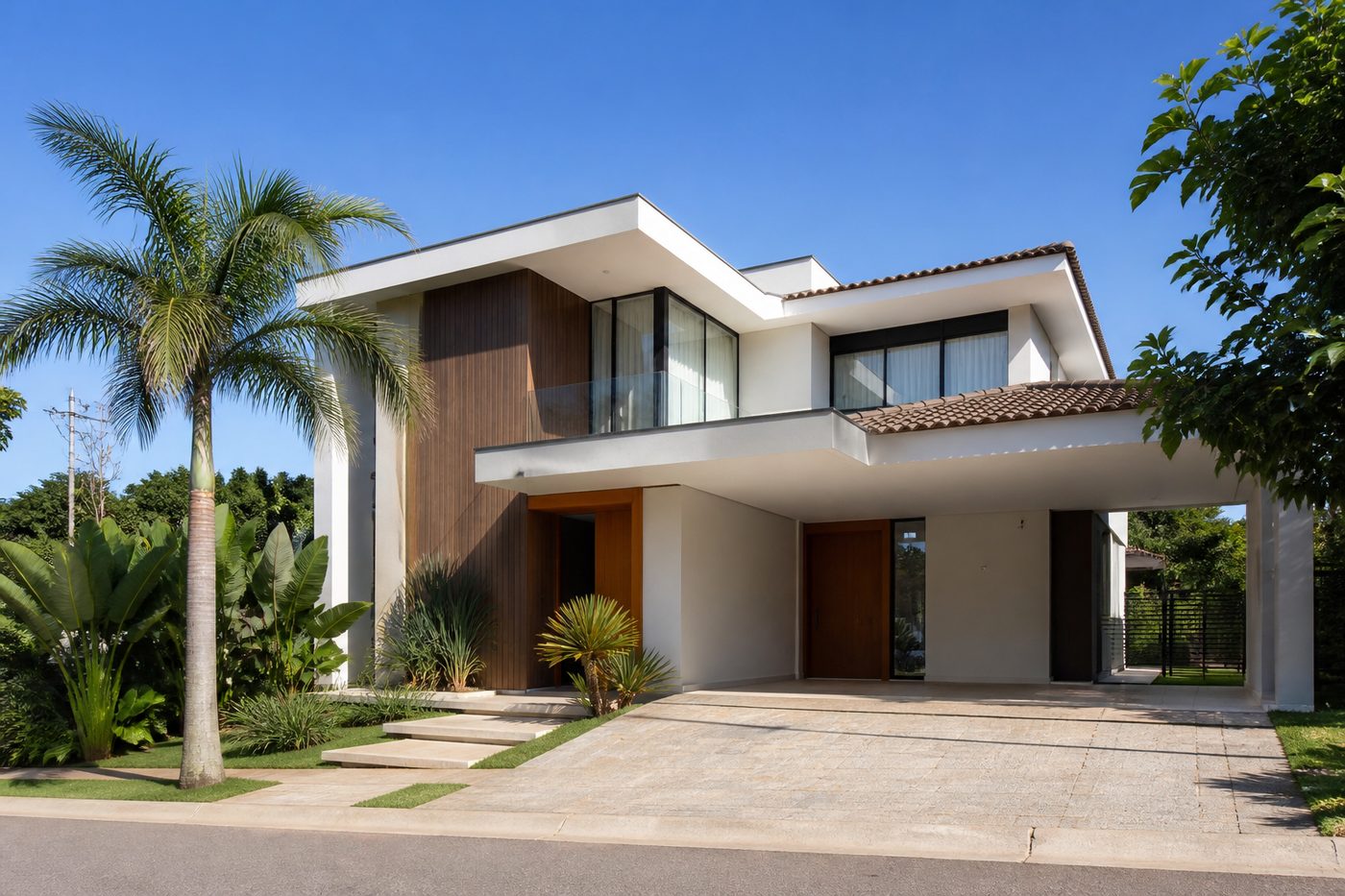 Residência contemporânea em condomínio brasileiro